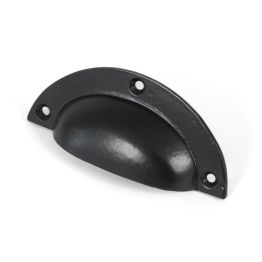 Black 4" Plain Drawer Pull
