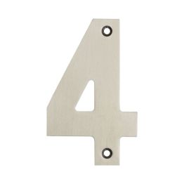 100mm Numerals SSS Finish 100mm Satin Stainless Steel No. 4 - By Frelan Hardware - JSS-4