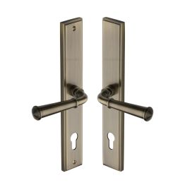 Heritage Brass Multi-Point Door Handle Lever Lock Colonial RH Design Antique Brass finish