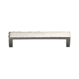 Heritage Brass Cabinet Pull Hammered Wide Metro Design 101mm CTC Polished Nickel Finish