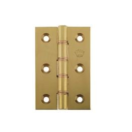 Double Phosphor Bronze Washered Hinge 76x50x3mm Polished Brass - By Frelan Hardware - J7016PB