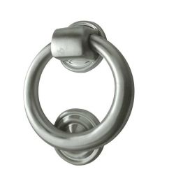 Jedo Ring Door Knockers 100mm dia Satin Chrome - By Frelan Hardware - JV37SC