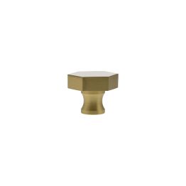 Millhouse Brass Pennington Hexagonal Cabinet Knob Handle - Satin Brass