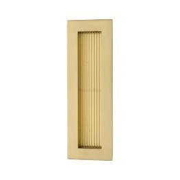 Reeded &nbsp;Rectangular Flush Pull 175 x 58mm Satin Brass finish