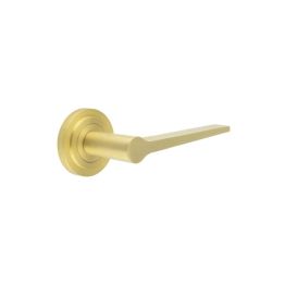 Knightsbridge Door Handle on Stepped Rose Satin Brass - By Frelan Hardware - BUR20KIT237