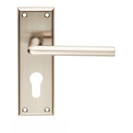Serozzetta Dieci Lever On Euro Lock Backplate - Satin Nickel