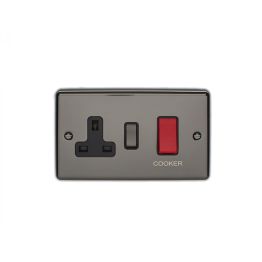 Eurolite Enhance Decorative 45Amp Switch with a socket Black Nickel