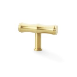 Alexander & Wilks - Crispin Bamboo T-bar Cupboard Knob - Satin Brass PVD