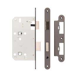 Jedo 78mm Din Bathroom Locks 60mm Backset Radiused Dark Bronze - By Frelan Hardware - JL-DB60RDB