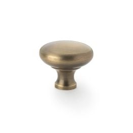 Alexander & Wilks - Wade Round Cupboard Knob - Antique Brass - 38mm