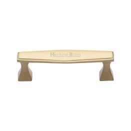Heritage Brass Cabinet Pull Deco Design 254mm CTC Satin Brass Finish