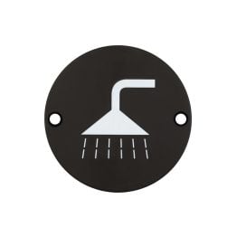 Stainless Steel Shower Symbol 75mm Black - By Frelan Hardware - JS106MB