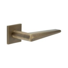 CR-107 Antique Brass Sprung Square Rose Door Handle - By Frelan Hardware - CR-107B1AB