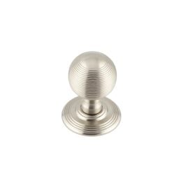 Jedo Reeded Mortice Door Knobs 62mm Satin Nickel - By Frelan Hardware - JR8MSN