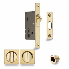 SLD Lock C/W SQ Privacy Turns Polished Brass