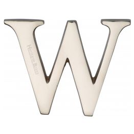 Heritage Brass Alphabet W Pin Fix 51mm (2") Polished Nickel Finish