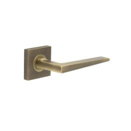 Mayfair Door Handle on Square Plain Rose Antique Brass - By Frelan Hardware - BUR10KIT6