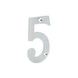 75mm Polished Chrome 5 Screw Fix Numeral - By Frelan Hardware - JNUM5PC