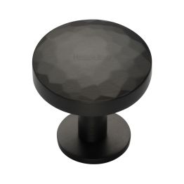 Heritage Brass Cabinet Knob Round Hammered Design with Rose 38mm Matt Bronze finish