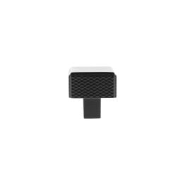 Millhouse Brass Eiffel Knurled Square Cabinet Knob Handle - Matt Black