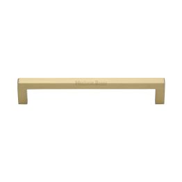 Heritage Brass Cabinet Pull City Design 160mm CTC Satin Brass Finish