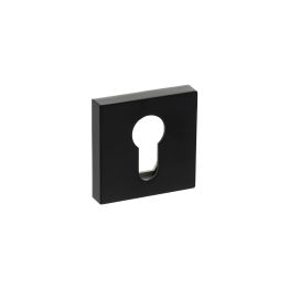 Senza Pari Euro Escutcheons on Minimal Square Rose - Matt Black