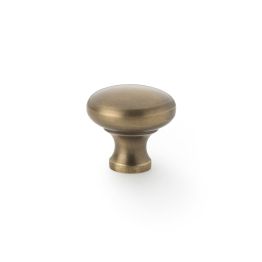Alexander & Wilks - Wade Round Cupboard Knob - Antique Brass - 32mm