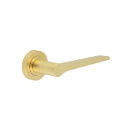 Geo Door Handle in Satin Brass - By Frelan Hardware - JV851SB