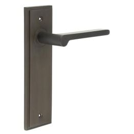 Fitzrovia Door Handle Latch Backplate Dark Bronze - By Frelan Hardware - BUR15KIT86