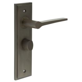 Knightsbridge Door Handle Bathroom Backplate Dark Bronze & Turn & Release - By Frelan Hardware - BUR-20DB-453DB-81DB