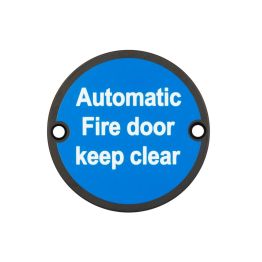 Stainless Steel Automatic Fire Door Keep Clear 75mm Black - By Frelan Hardware - JS110MB