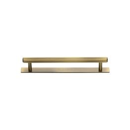 Heritage Brass Cabinet Pull Hexagonal Design with Plate 96mm CTC Antique Brass Finish