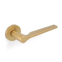 Valli Carmen Lever on Round Rosette - Satin Brass PVD