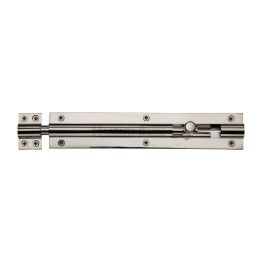 Heritage Brass Door Bolt Straight 8" x 1.5" Polished Nickel finish
