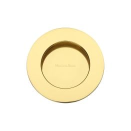 Round Flush Pull Polished Brass finish