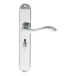 Andros Lever On Long Wc Backplate - Polished Chrome