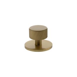 Millhouse Brass Paddington Spiral Round Cabinet Knob Handle on Backplate - Satin Brass