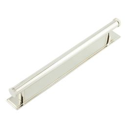 Hoxton Wenlock Cabinet Handles 224mm Ctrs Stepped Backplate Polished Nickel - By Frelan Hardware - HOX-160PN-6060PN