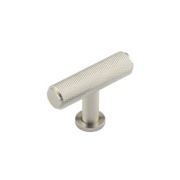 Piccadilly Knurled T Bar Cupboard Knobs Satin Nickel - By Frelan Hardware - BUR401SN