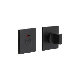 CR-802 Black Thumb Turn & Lock Square Rose w/ Indicator - By Frelan Hardware - CR-802BK7MB