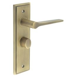 Knightsbridge Door Handle Bathroom Backplate Antique Brass & Turn & Release - By Frelan Hardware - BUR-20AB-453AB-81AB