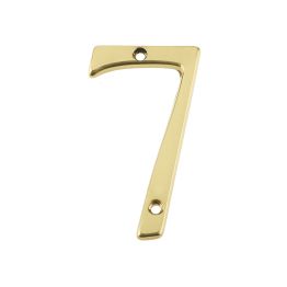 Jedo 75mm Screw Fix Numerals Polished Brass No. 7 - By Frelan Hardware - JN-7