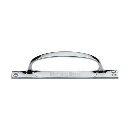 Heritage Brass Pull Handle on Plate Polished Chrome Finish