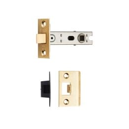 Bolt Through Tubular Latch Square - Electro Brassed