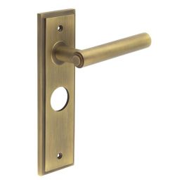 Richmond Door Handle Bathroom Backplate Antique Brass - By Frelan Hardware - BUR45KIT10