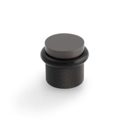 Valli 38 x 35mm - Floor Mounted Knurled Doorstop - Concealed Fix - Dark Bronze PVD