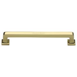 Heritage Brass Cabinet Pull Square Vintage Design 254mm CTC Polished Brass Finish