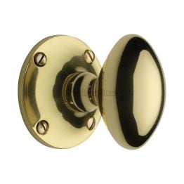 Heritage Brass Mortice Knob on Rose Mayfair Design Polished Brass finish