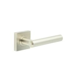 Richmond Door Handles Square Plain Satin Nickel - By Frelan Hardware - BUR45KIT318