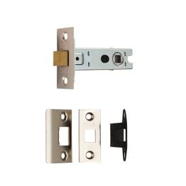 Bolt Through Tubular Latch Square - Nickel Plate
